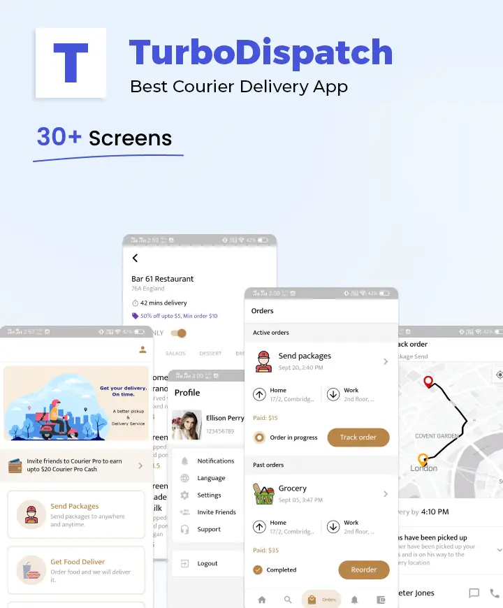 Mobile app concept — TurboDispatch (React App Development).